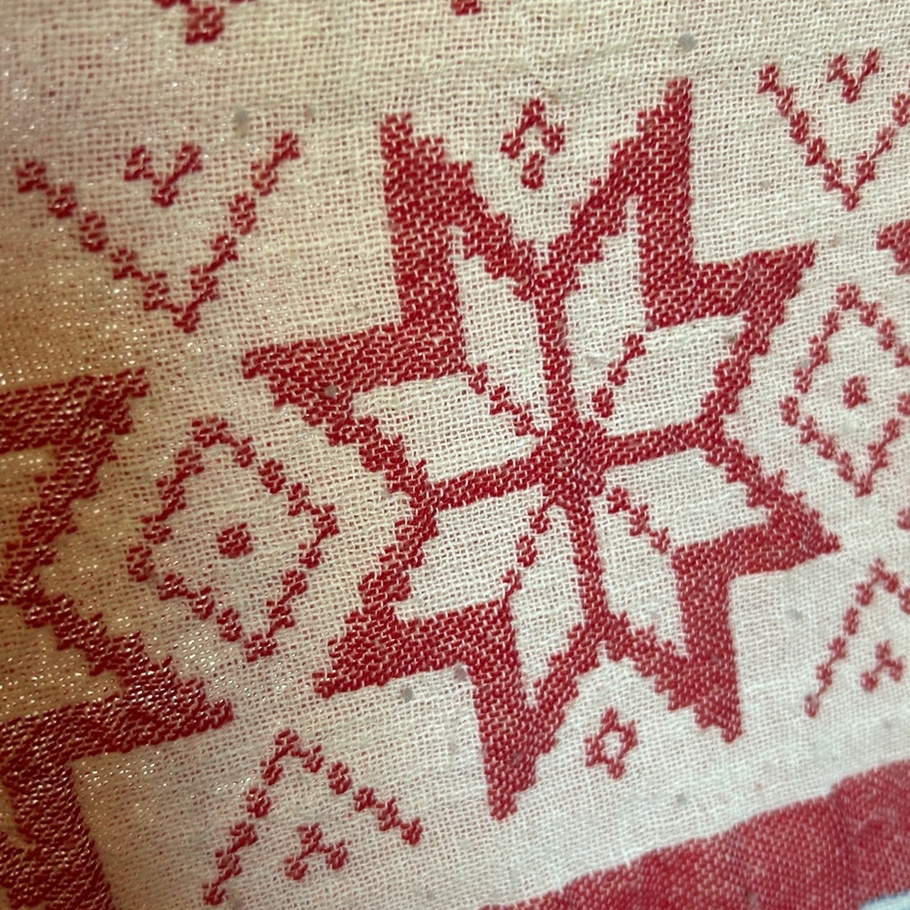 Hand Made Loom Set Reindeer Snowflake Winter’s Red Green Blue Towel Set 2 PC NEW - Picture 15 of 16